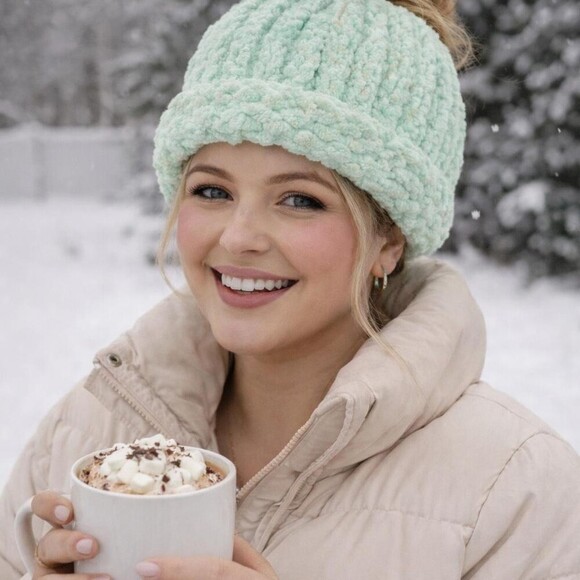 Other Accessories - Handmade Mint Green Stocking Cap